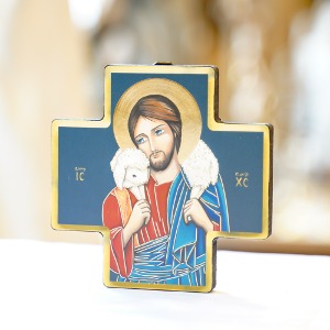 이태리 정사각 착한 목자 예수 십자가 (걸이용)